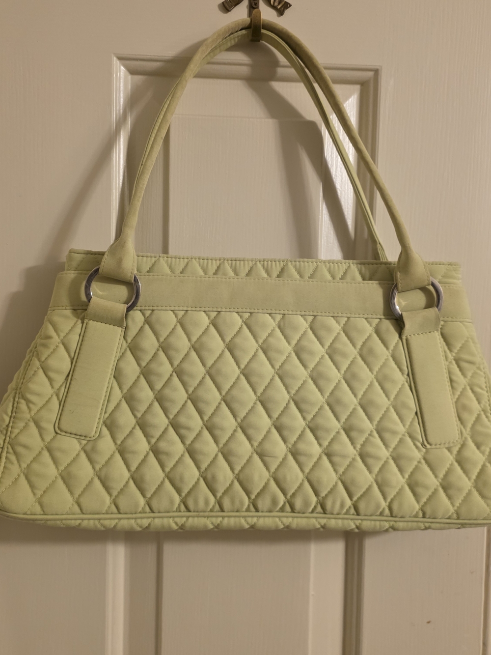Vera Bradley Quilted Light Green Shoulder Tote Bag